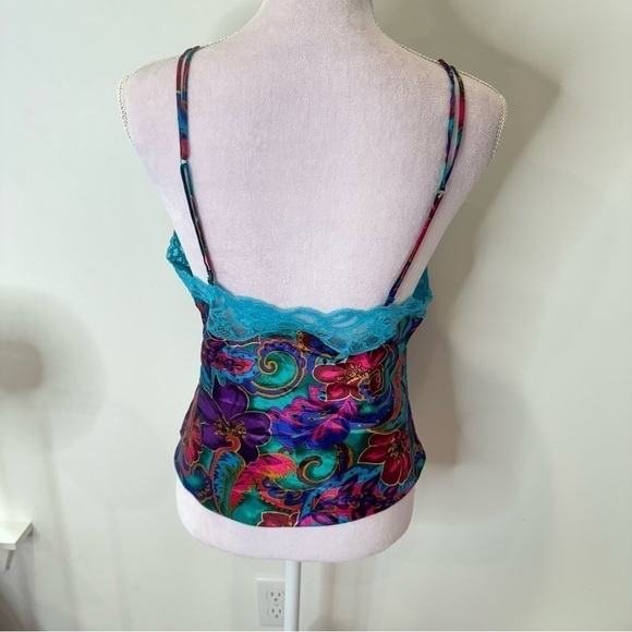 Victorias Secret Vintage Gold Label Floral Satin Night Top 🌺 - Picture 4 of 4